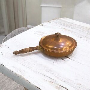 Vintage Copper Frying Pan with Lid